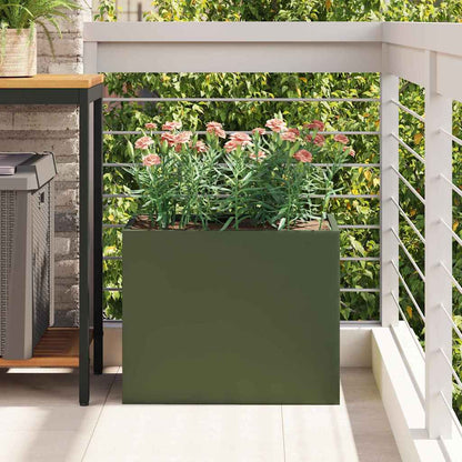 Garden Planter Olive green 50 x 32 x 40 cm Cold-rolled steel