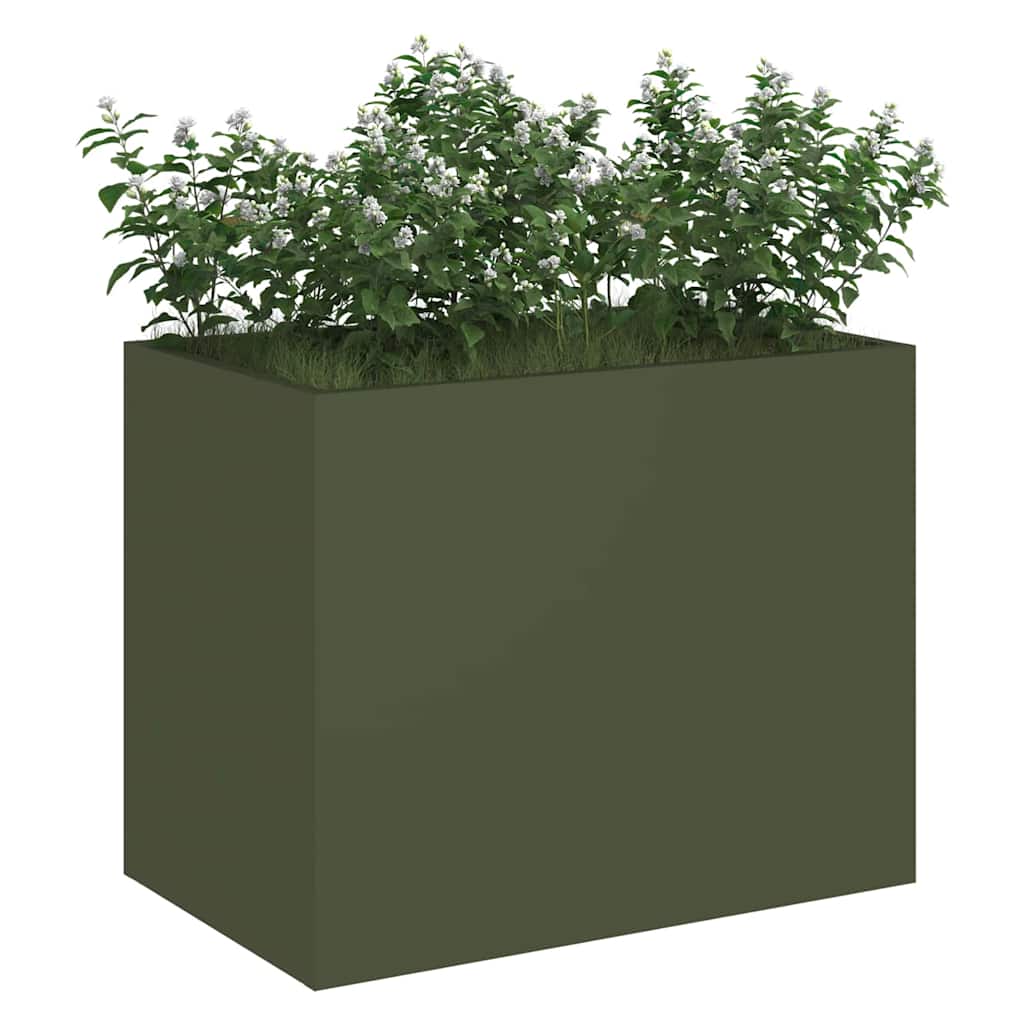 Garden Planter Olive green 50 x 32 x 40 cm Cold-rolled steel