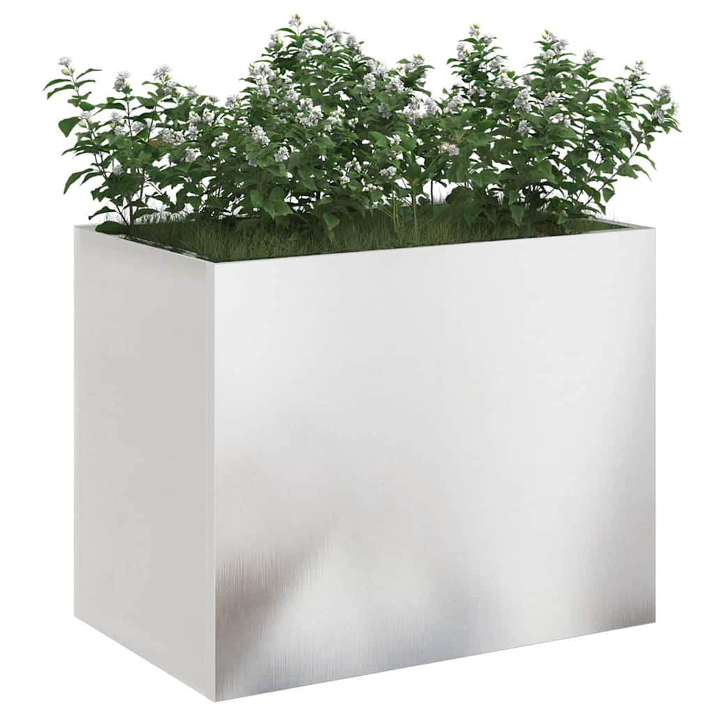 Garden Planter Silver 50 x 32 x 40 cm Stainless steel