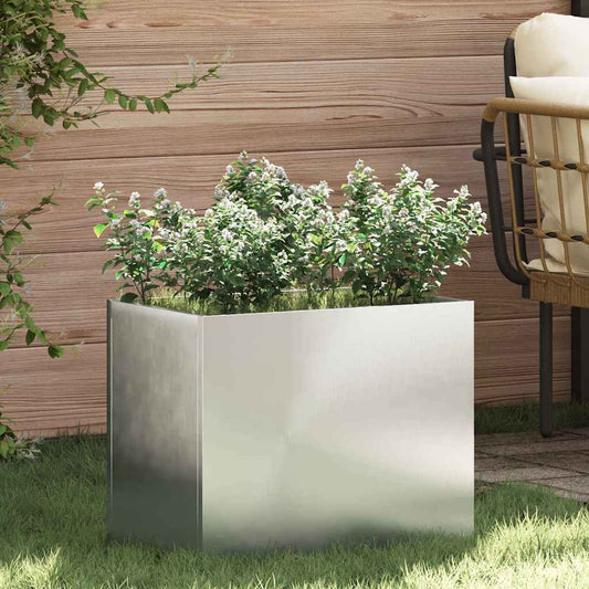 Garden Planter Silver 50 x 32 x 40 cm Galvanised steel