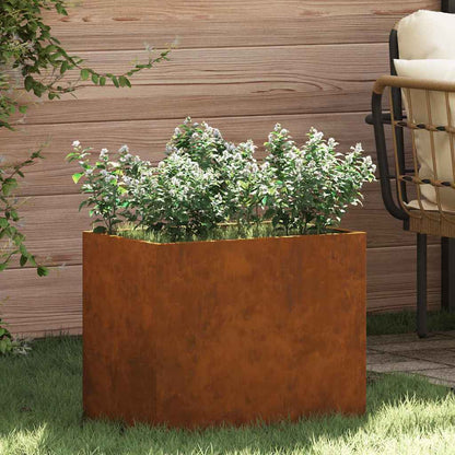 Garden Planter Brown 50 x 32 x 40 cm Weathered steel