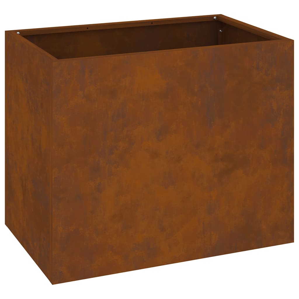 Garden Planter Brown 50 x 32 x 40 cm Weathered steel