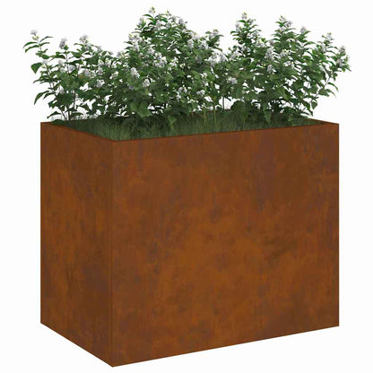 Garden Planter Brown 50 x 32 x 40 cm Weathered steel