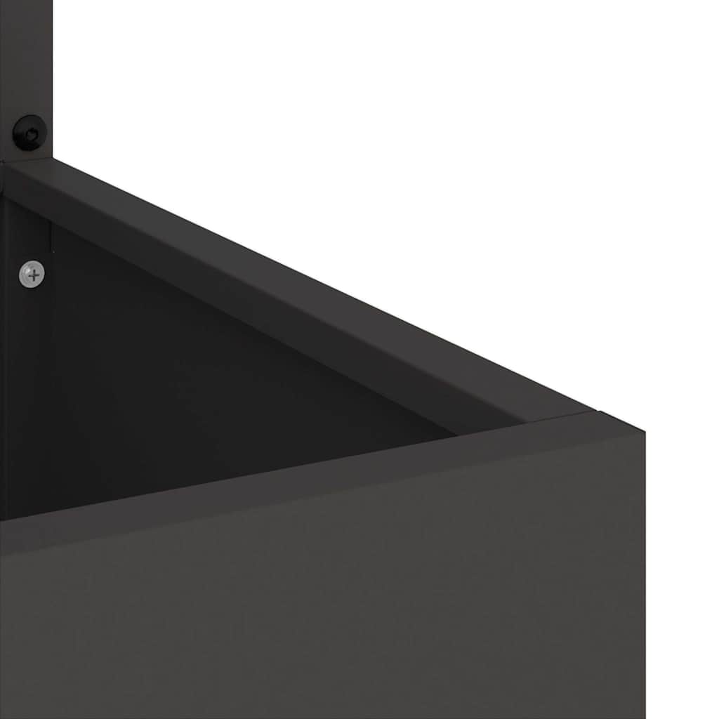 Garden Privacy Screen Black 32 x 140 cm Cold-rolled steel