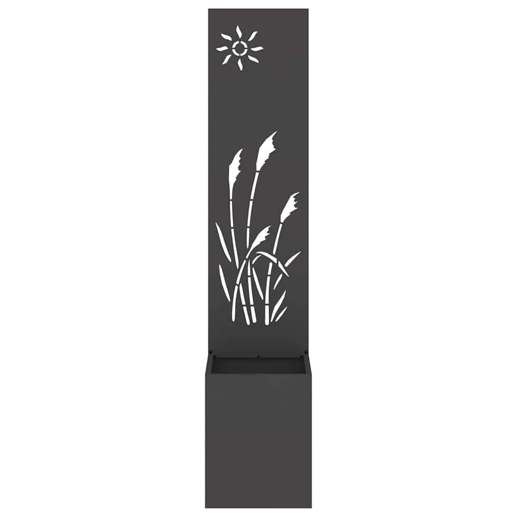 Garden Privacy Screen Black 32 x 140 cm Cold-rolled steel