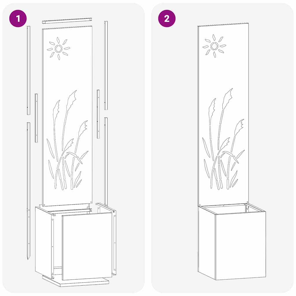 Garden Privacy Screen White 32 x 140 cm Cold-rolled steel