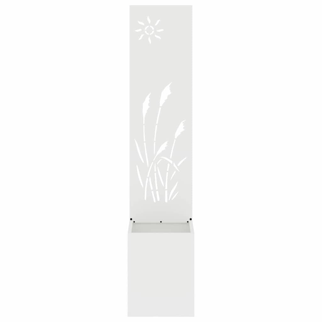 Garden Privacy Screen White 32 x 140 cm Cold-rolled steel
