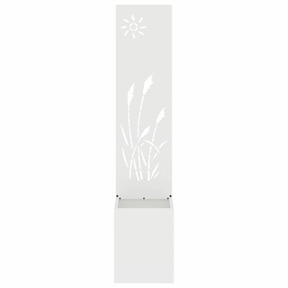 Garden Privacy Screen White 32 x 140 cm Cold-rolled steel