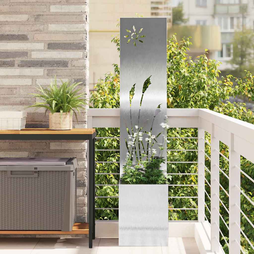 Garden Privacy Screen Sliver 32 x 140 cm Stainless steel
