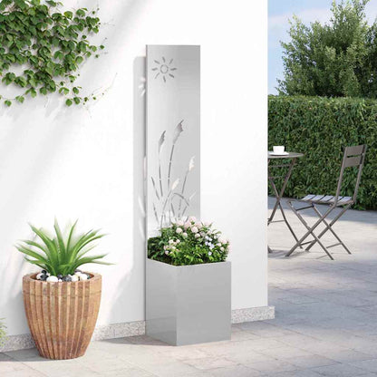 Garden Privacy Screen Sliver 32 x 140 cm Stainless steel
