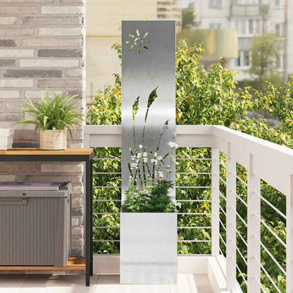 Garden Privacy Screen Silver 32 x 140 cm Galvanised steel