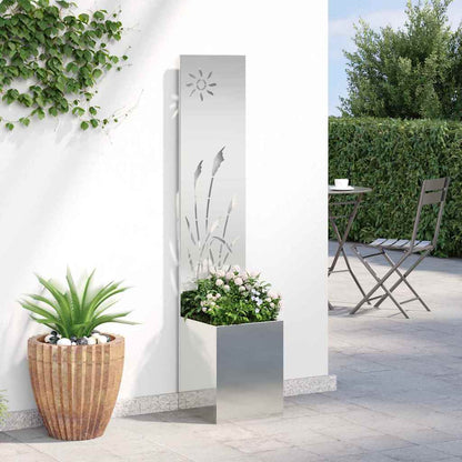 Garden Privacy Screen Silver 32 x 140 cm Galvanised steel