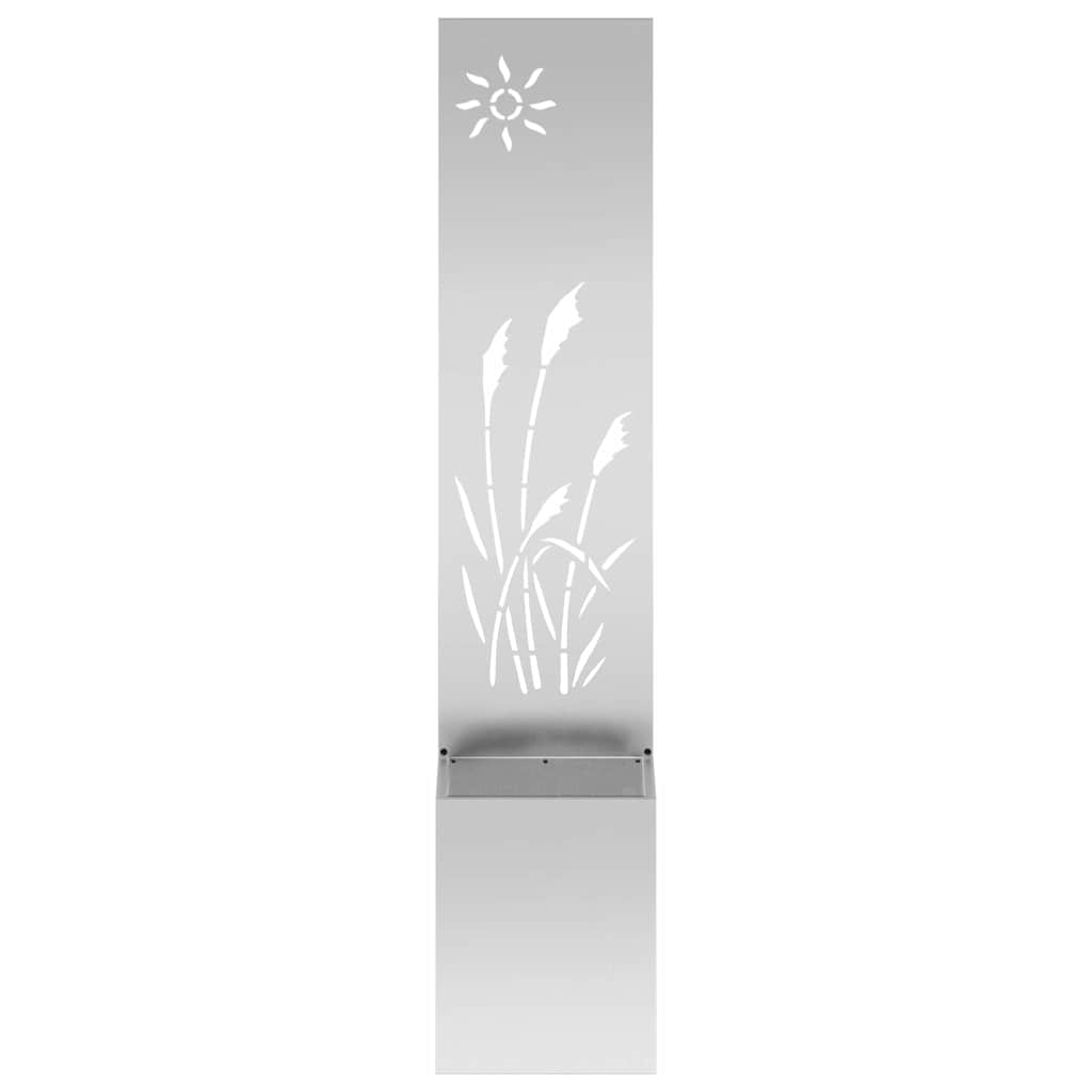 Garden Privacy Screen Silver 32 x 140 cm Galvanised steel