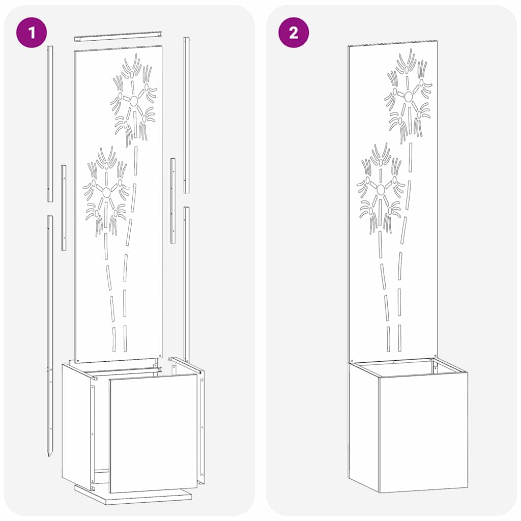 Garden Privacy Screen White 32 x 140 cm Cold-rolled steel