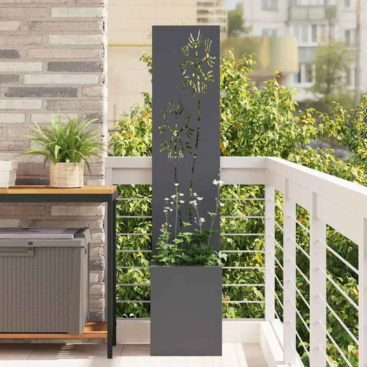 Garden Privacy Screen Anthracite 32 x 140 cm Cold-rolled steel