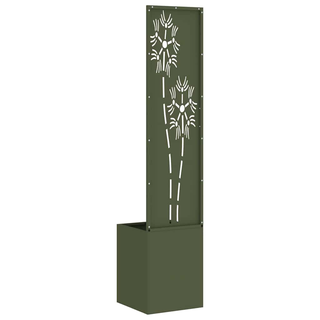 Garden Privacy Screen Olive green 32 x 140 cm Cold-rolled steel