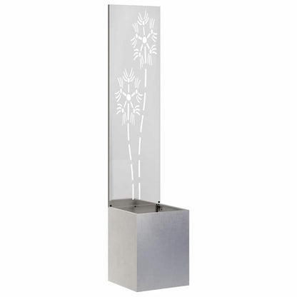 Garden Privacy Screen Floral Sliver 32 x 140 cm Stainless steel