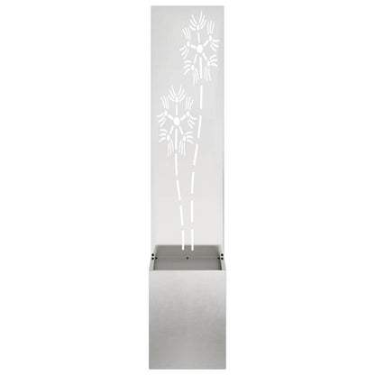 Garden Privacy Screen Floral Sliver 32 x 140 cm Stainless steel