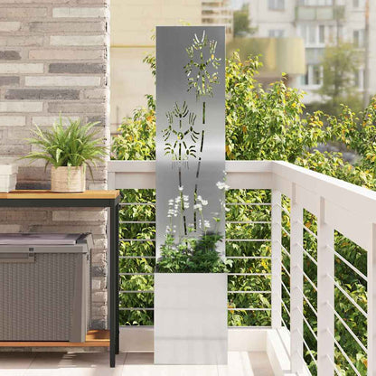 Garden Privacy Screen Silver 32 x 140 cm Galvanised steel