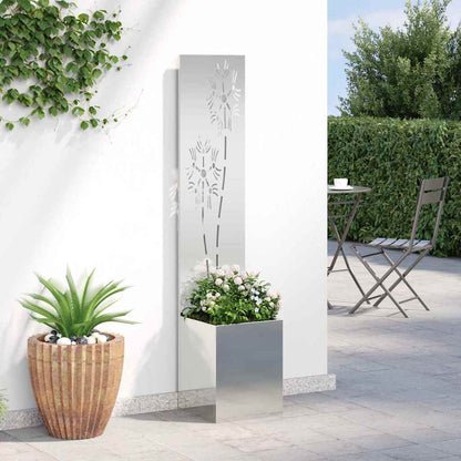 Garden Privacy Screen Silver 32 x 140 cm Galvanised steel