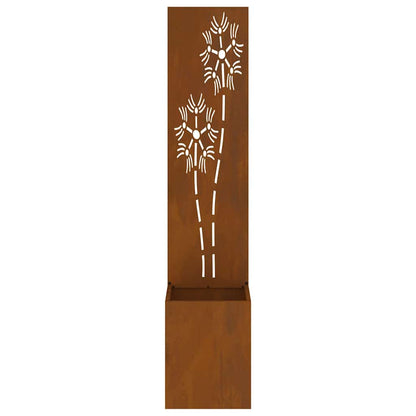 Garden Privacy Screen Floral Rusty 32 x 140 cm Weathering steel