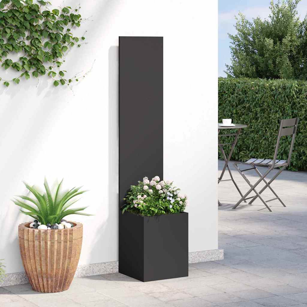 Garden Privacy Screen Black 32 x 140 cm Cold-rolled steel