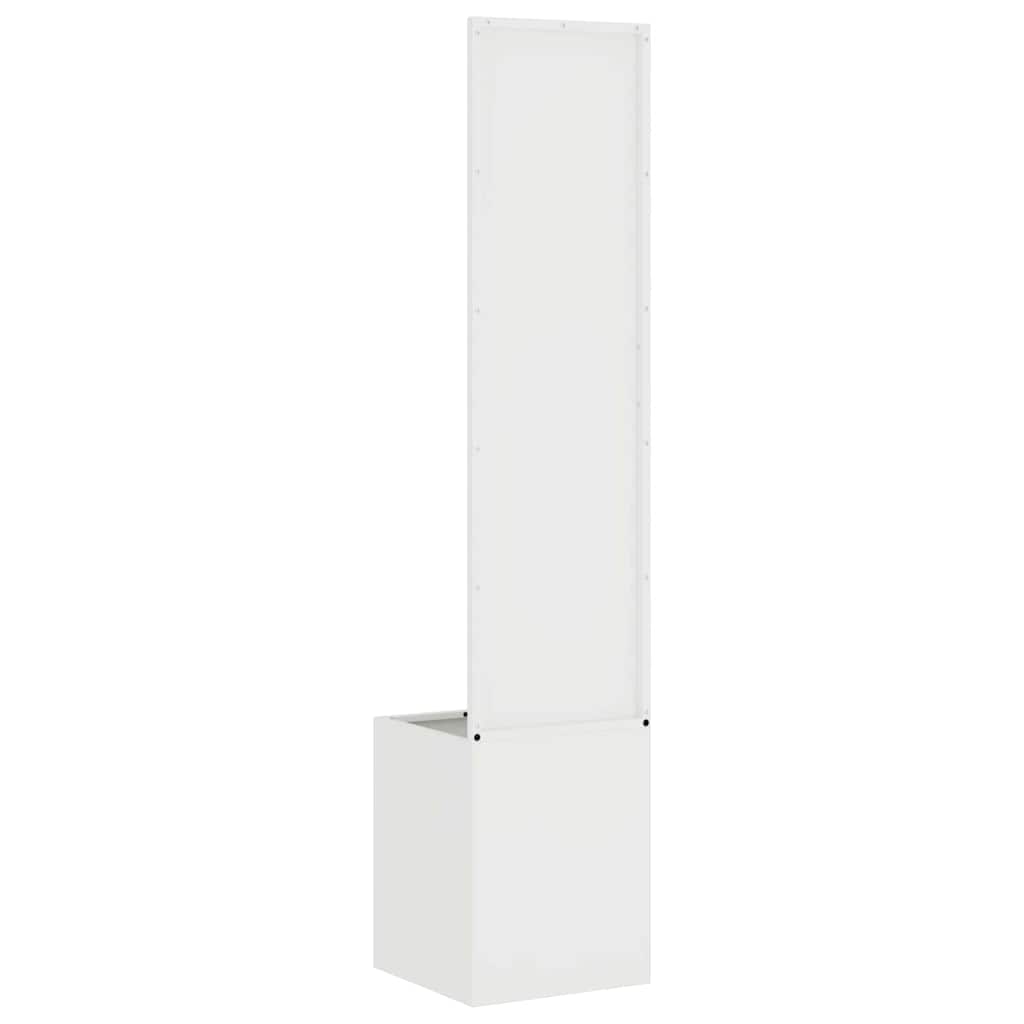 Garden Privacy Screen White 32 x 140 cm Cold-rolled steel