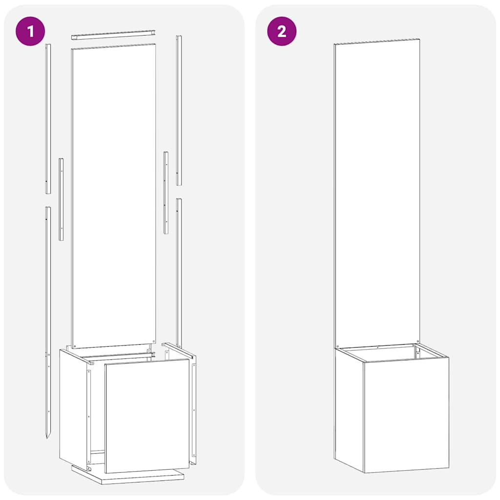 Garden Privacy Screen Silver 32 x 140 cm Galvanised steel