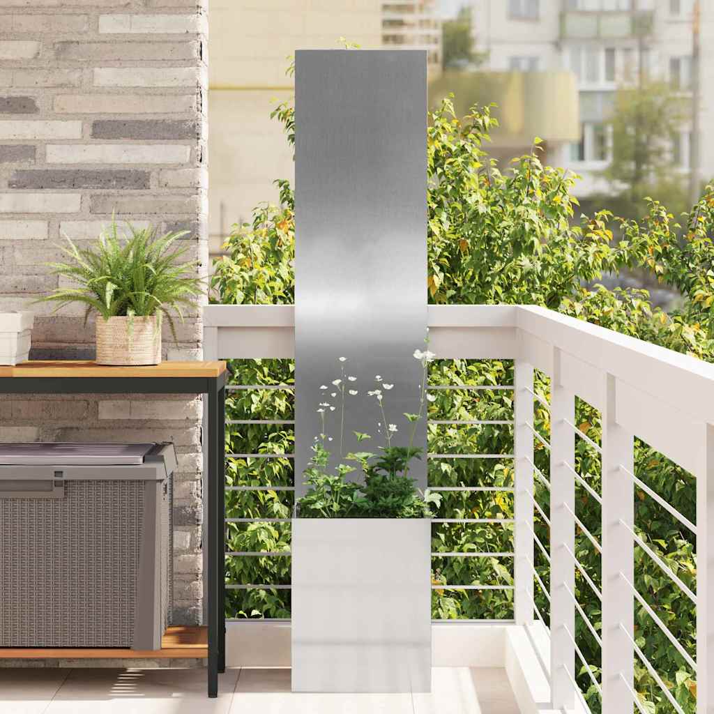 Garden Privacy Screen Silver 32 x 140 cm Galvanised steel