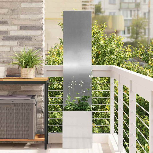 Garden Privacy Screen Silver 32 x 140 cm Galvanised steel
