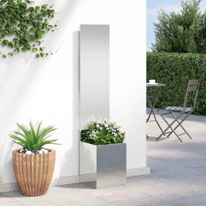 Garden Privacy Screen Silver 32 x 140 cm Galvanised steel