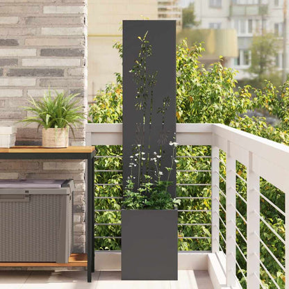 Garden Privacy Screen Black 32 x 140 cm Cold-rolled steel