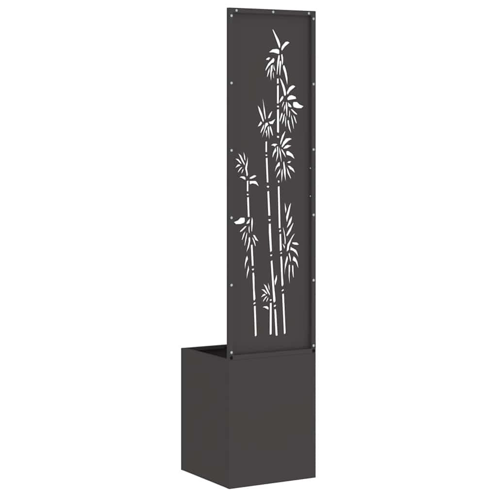 Garden Privacy Screen Black 32 x 140 cm Cold-rolled steel