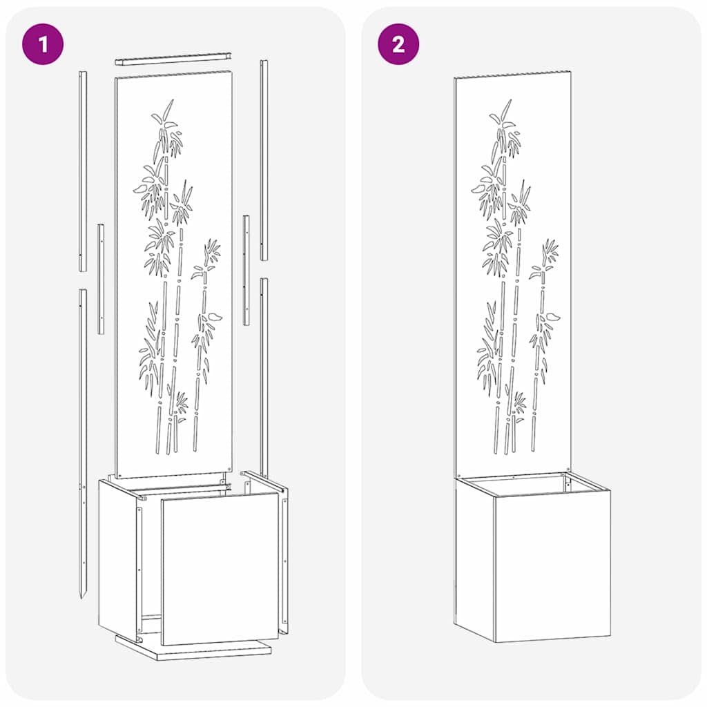Garden Privacy Screen White 32 x 140 cm Cold-rolled steel