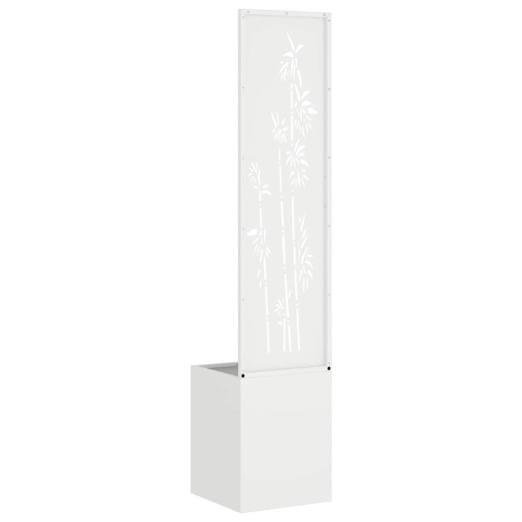 Garden Privacy Screen White 32 x 140 cm Cold-rolled steel