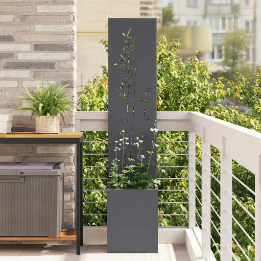 Garden Privacy Screen Anthracite 32 x 140 cm Cold-rolled steel