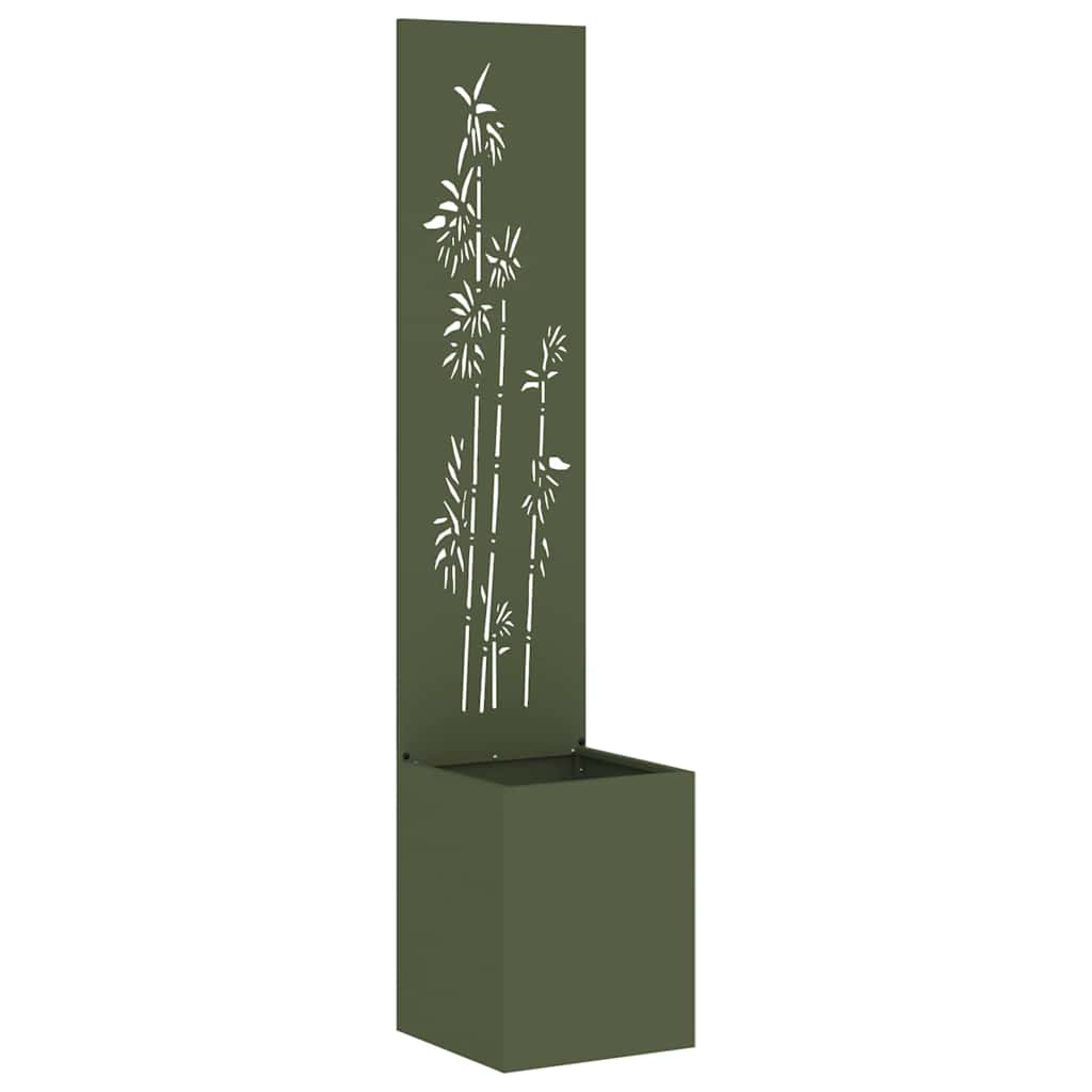 Garden Privacy Screen Olive green 32 x 140 cm Cold-rolled steel