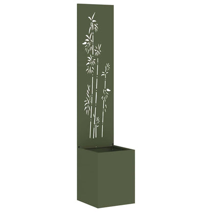 Garden Privacy Screen Olive green 32 x 140 cm Cold-rolled steel