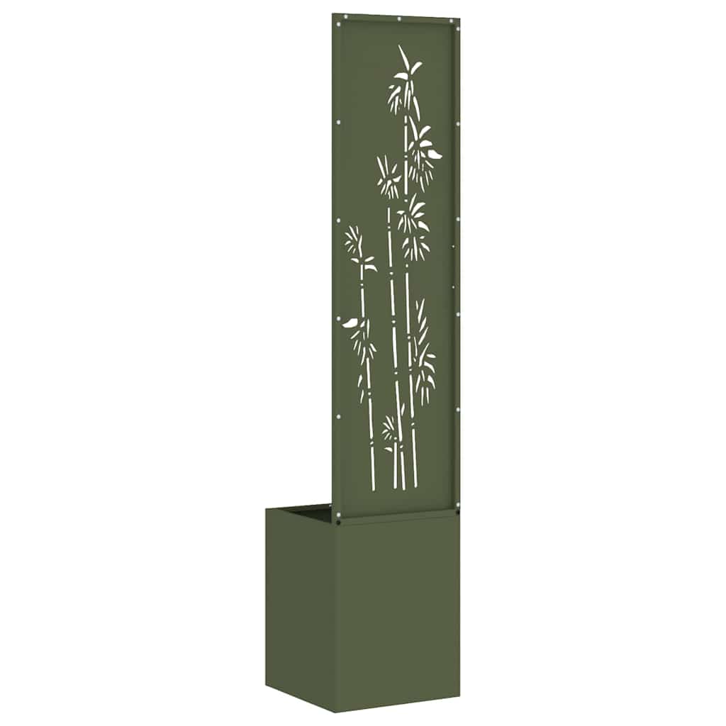 Garden Privacy Screen Olive green 32 x 140 cm Cold-rolled steel