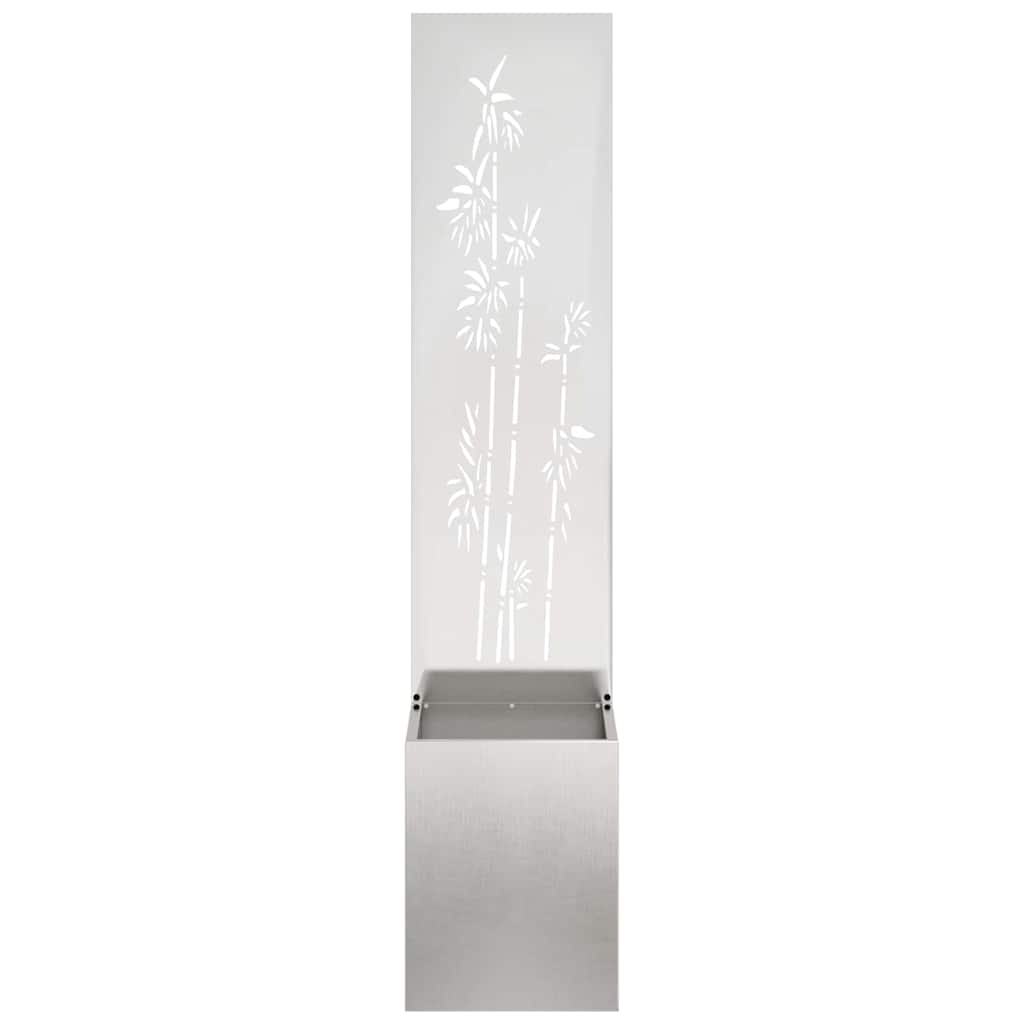 Garden Privacy Screen Floral Sliver 32 x 140 cm Stainless steel