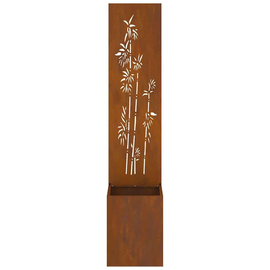 Garden Privacy Screen Floral Rusty 32 x 140 cm Weathering steel