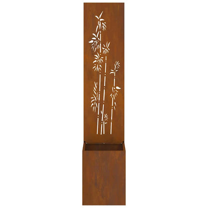 Garden Privacy Screen Floral Rusty 32 x 140 cm Weathering steel