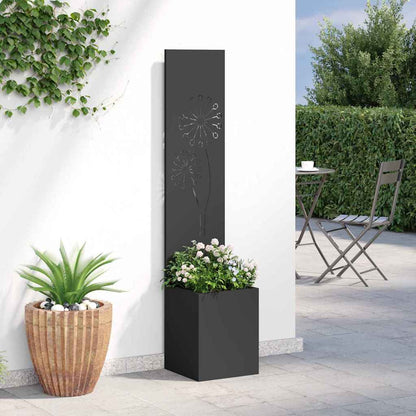 Garden Privacy Screen Black 32 x 140 cm Cold-rolled steel