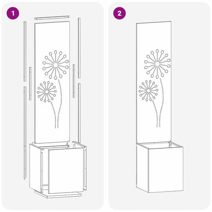 Garden Privacy Screen White 32 x 140 cm Cold-rolled steel