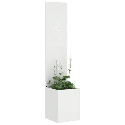 Garden Privacy Screen White 32 x 140 cm Cold-rolled steel