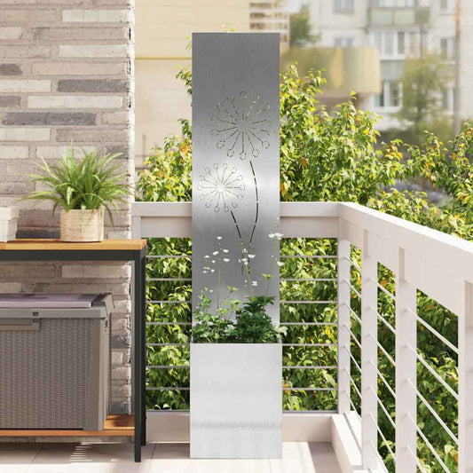 Garden Privacy Screen Sliver 32 x 140 cm Stainless steel