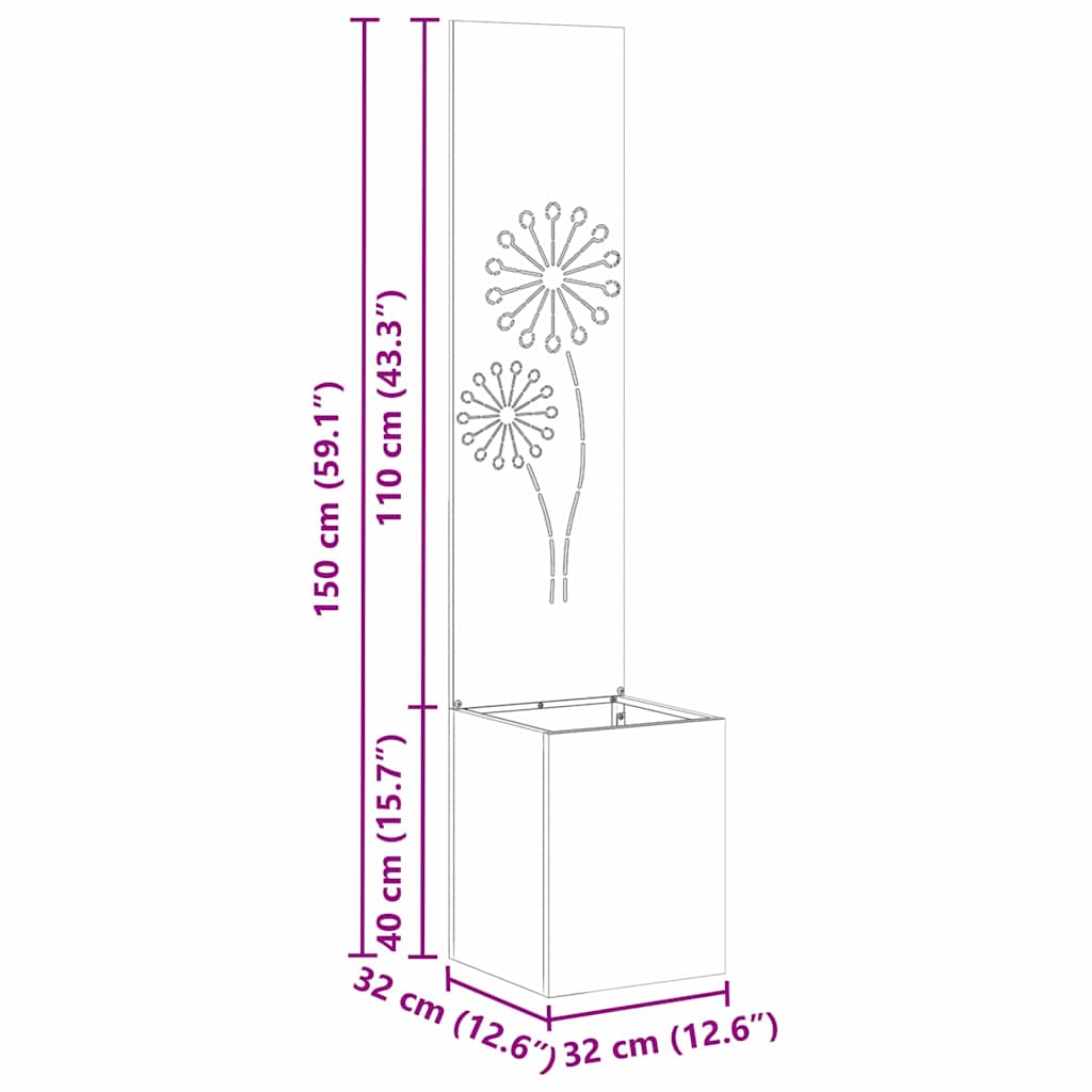 Garden Privacy Screen Sliver 32 x 140 cm Stainless steel