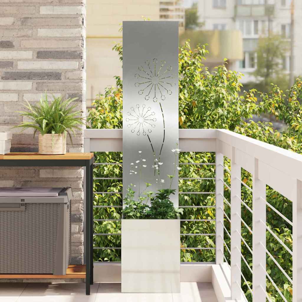 Garden Privacy Screen Silver 32 x 140 cm Galvanised steel