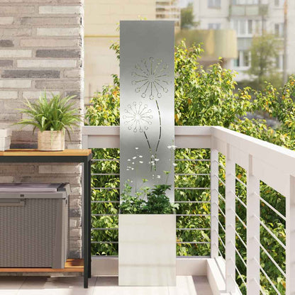 Garden Privacy Screen Silver 32 x 140 cm Galvanised steel