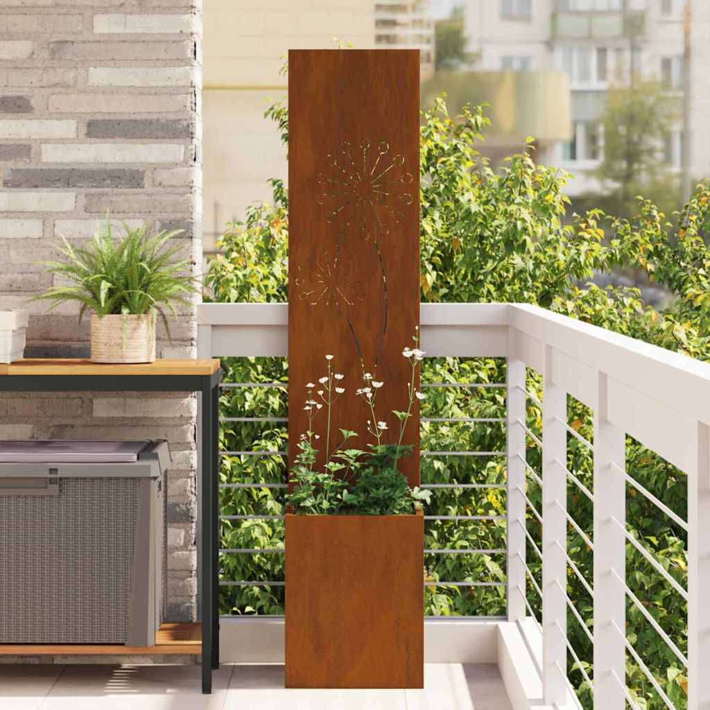 Garden Privacy Screen Rusty 32 x 140 cm Weathering steel